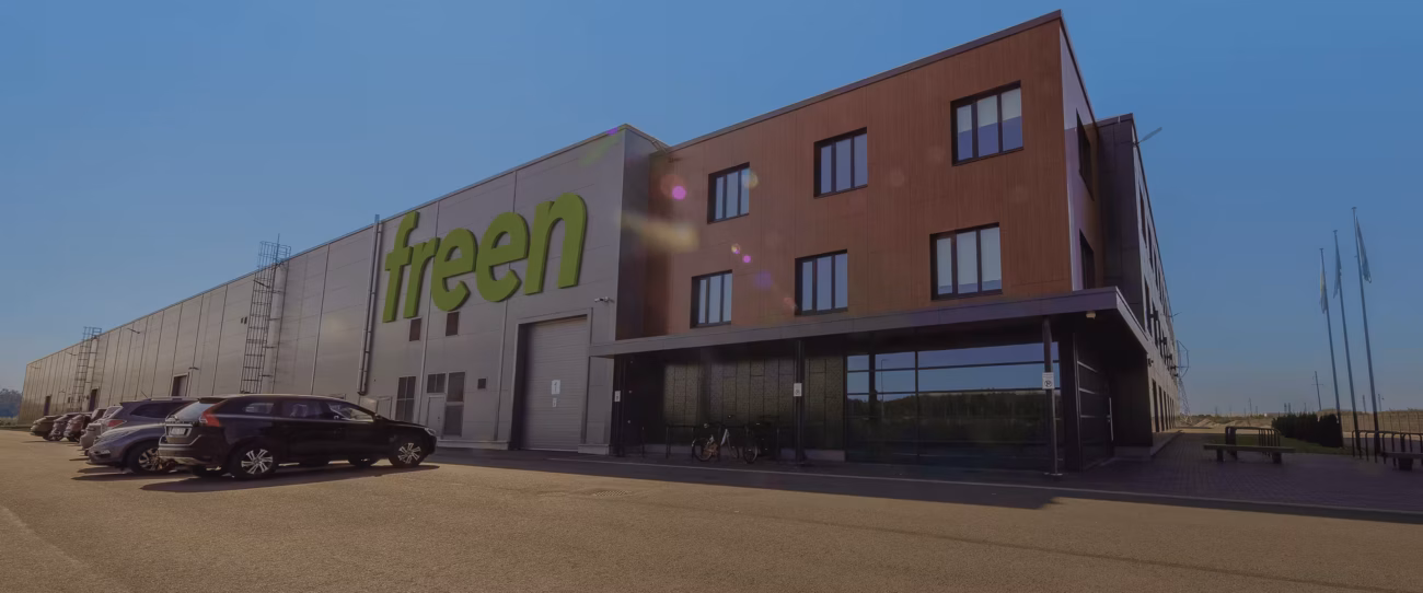 Freen factory producing small wind turbines, home energy storage systems, sodium batteries, and solar panels